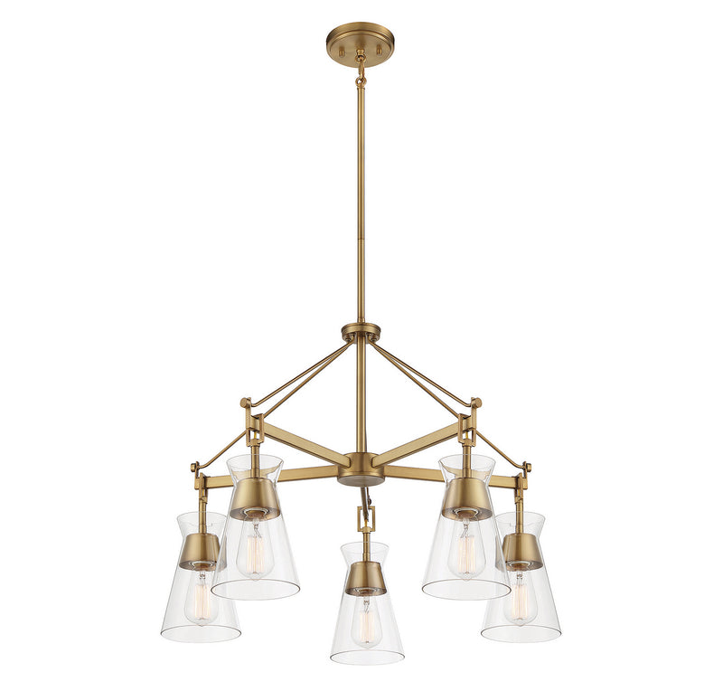 Savoy House 1-1832-5-322 Five Light Chandelier, Warm Brass (4)
