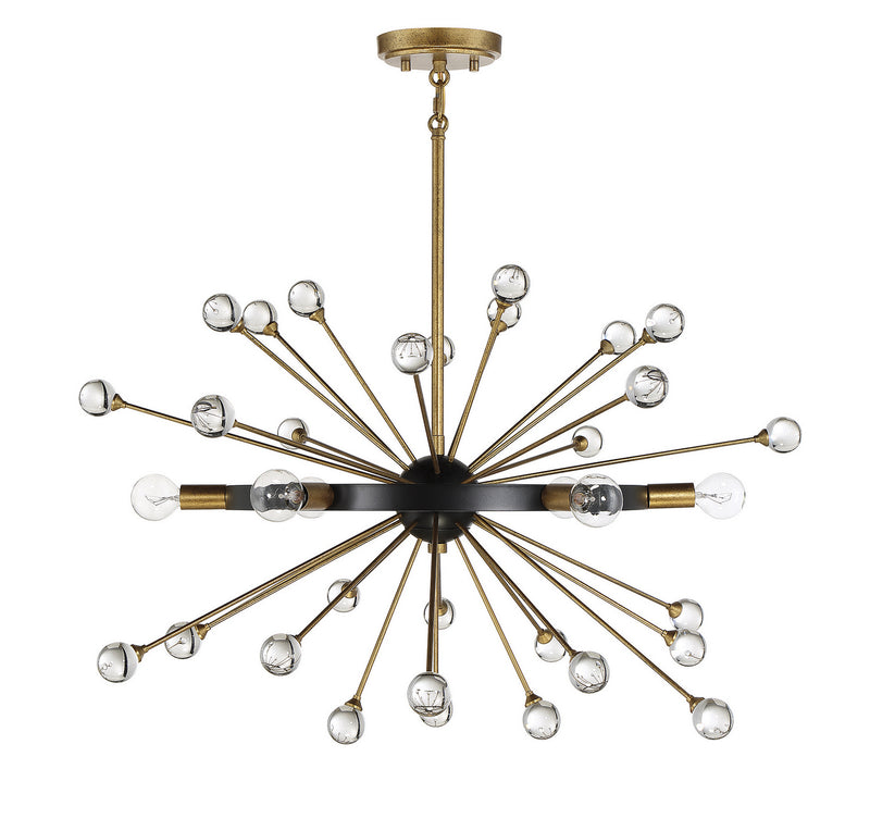 Savoy House 1-1857-6-62 Six Light Chandelier, Como Black w/Gold (2)