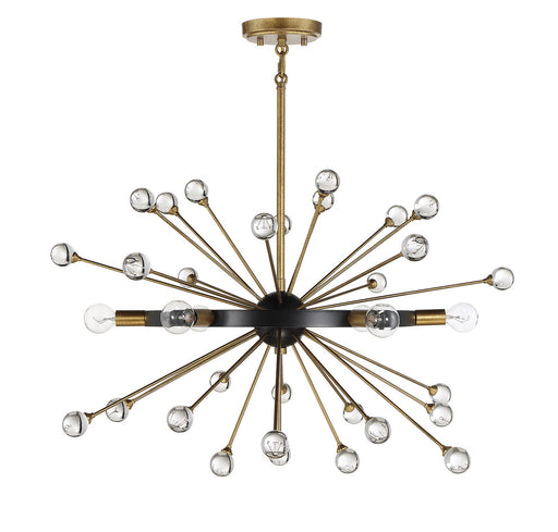 Savoy House 1-1857-6-62 Six Light Chandelier, Como Black w/Gold (2)