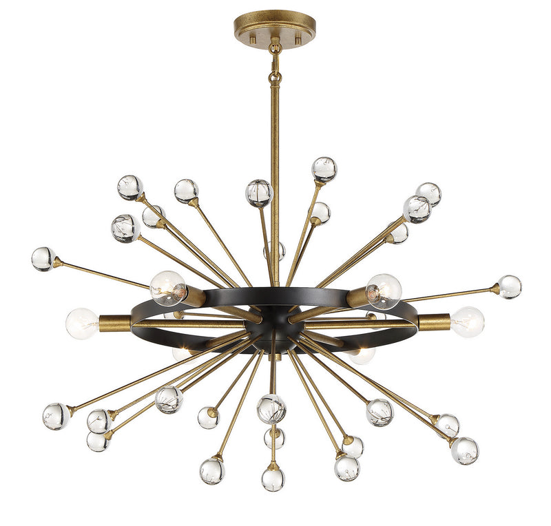 Savoy House 1-1857-6-62 Six Light Chandelier, Como Black w/Gold (3)