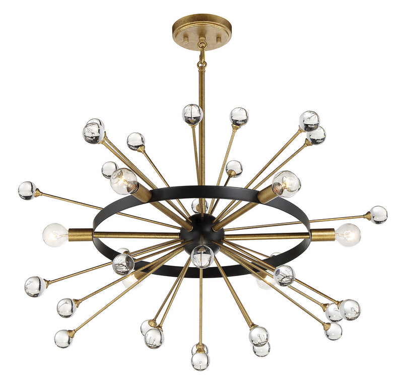 Savoy House 1-1857-6-62 Six Light Chandelier, Como Black w/Gold (4)