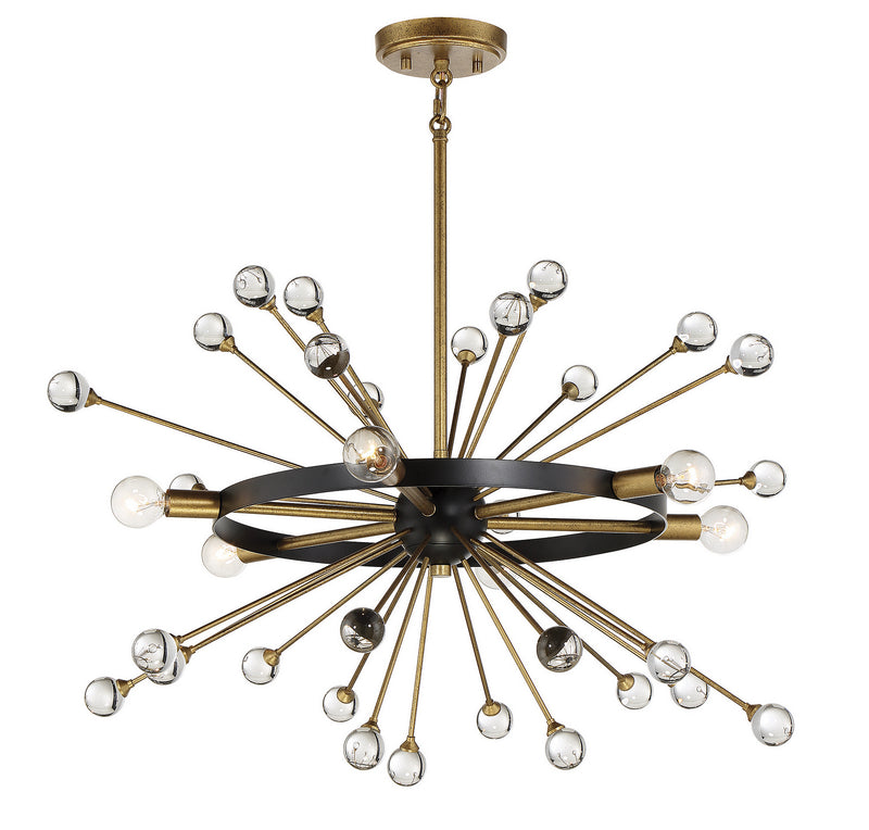 Savoy House 1-1857-6-62 Six Light Chandelier, Como Black w/Gold (5)