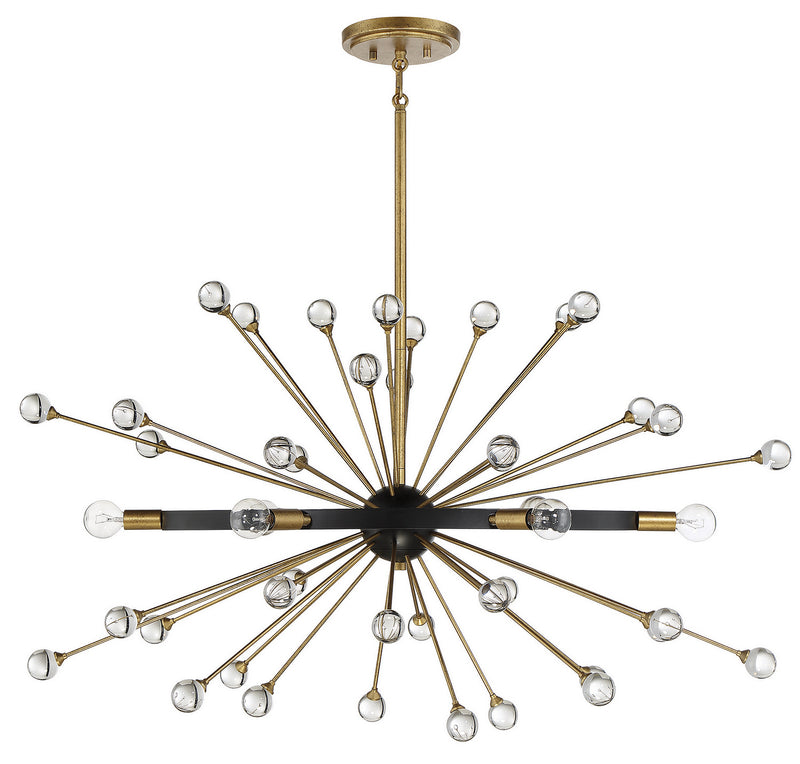 Savoy House 1-1858-6-62 Six Light Chandelier, Como Black w/Gold (2)