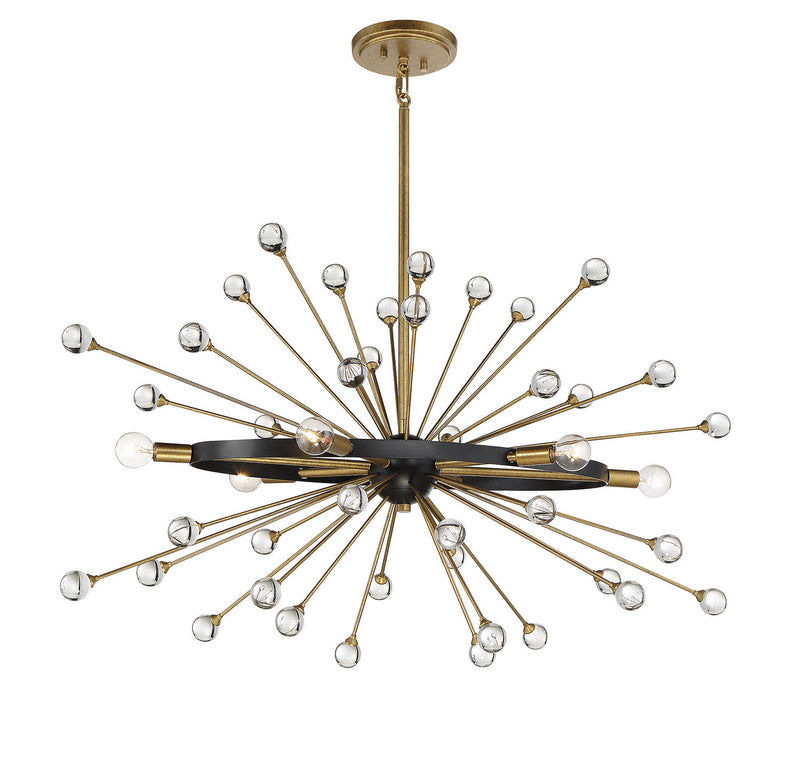Savoy House 1-1858-6-62 Six Light Chandelier, Como Black w/Gold (3)