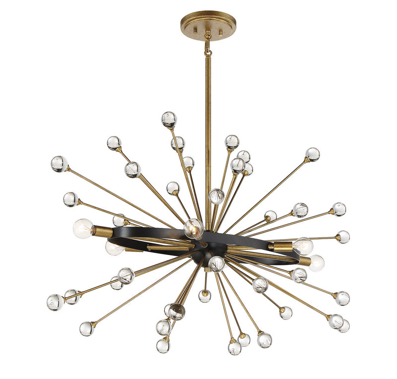 Savoy House 1-1858-6-62 Six Light Chandelier, Como Black w/Gold (4)
