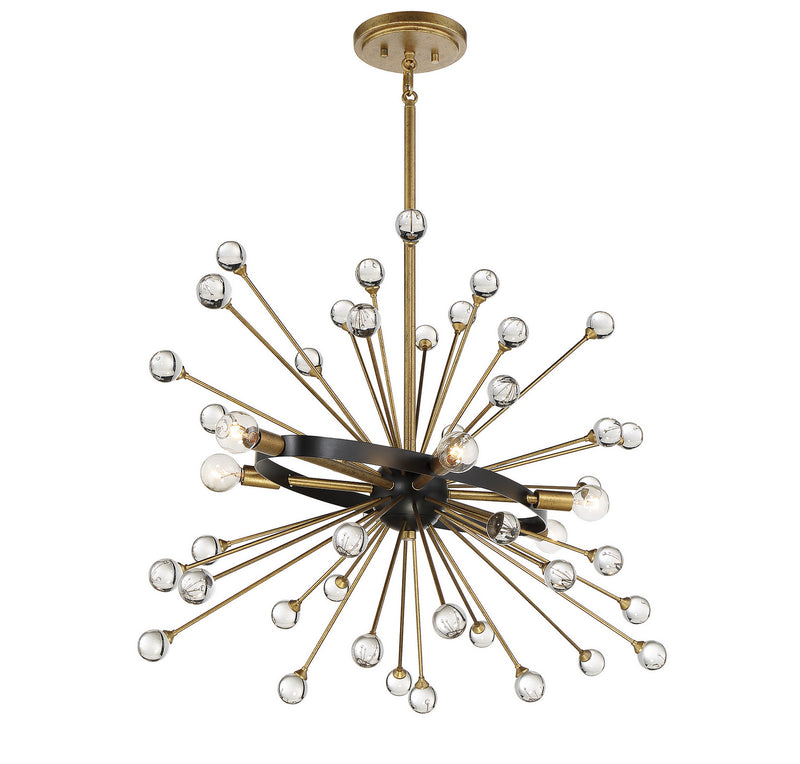 Savoy House 1-1858-6-62 Six Light Chandelier, Como Black w/Gold (5)