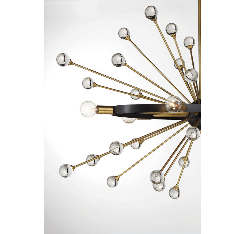 Savoy House 1-1858-6-62 Six Light Chandelier, Como Black w/Gold (6)