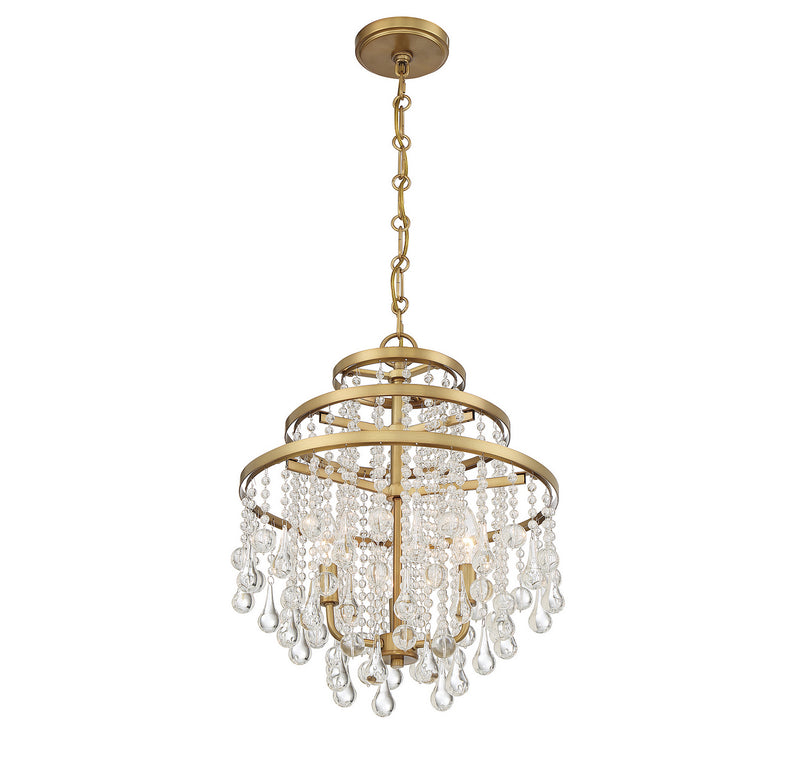 Savoy House 1-1865-3-322 Three Light Mini Chandelier, Warm Brass (4)