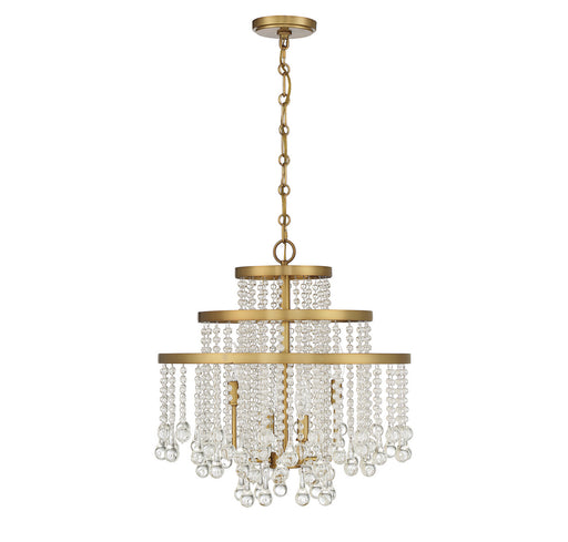 Savoy House 1-1866-4-322 Four Light Chandelier, Warm Brass (2)