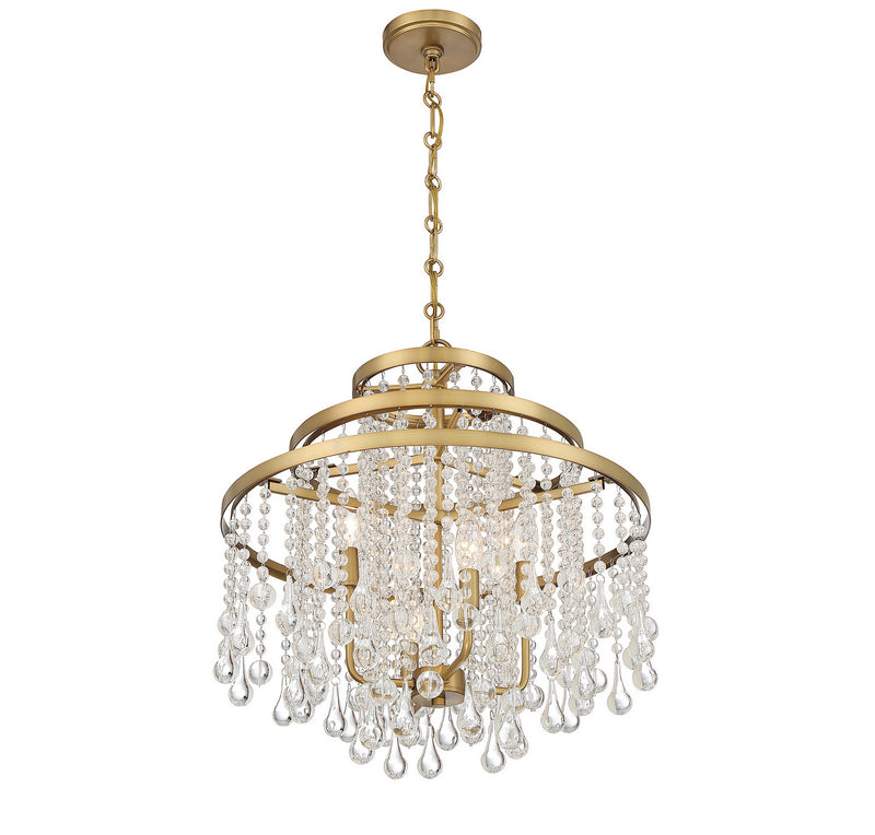 Savoy House 1-1866-4-322 Four Light Chandelier, Warm Brass (4)