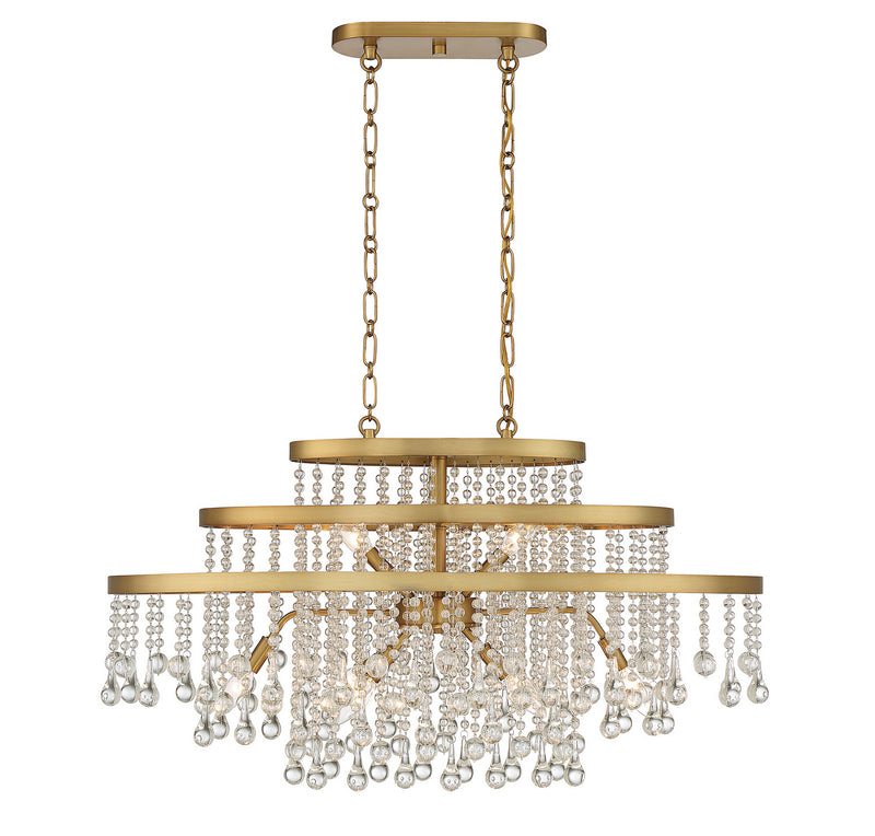 Savoy House 1-1867-10-322 Ten Light Chandelier, Warm Brass (3)