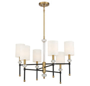Savoy House 1-1887-6-143 Six Light Chandelier, Matte Black w/Warm Brass (3)