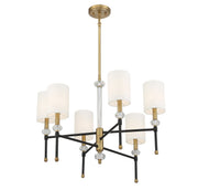Savoy House 1-1887-6-143 Six Light Chandelier, Matte Black w/Warm Brass (4)