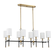 Savoy House 1-1889-8-143 Eight Light Linear Chandelier, Matte Black w/Warm Brass (2)