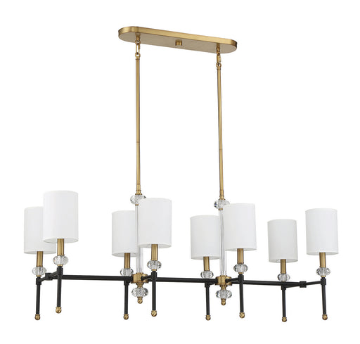 Savoy House 1-1889-8-143 Eight Light Linear Chandelier, Matte Black w/Warm Brass (2)