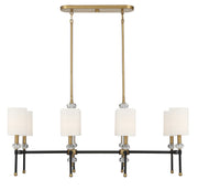 Savoy House 1-1889-8-143 Eight Light Linear Chandelier, Matte Black w/Warm Brass (3)