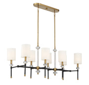 Savoy House 1-1889-8-143 Eight Light Linear Chandelier, Matte Black w/Warm Brass (4)