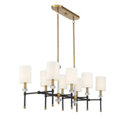 Savoy House 1-1889-8-143 Eight Light Linear Chandelier, Matte Black w/Warm Brass (5)