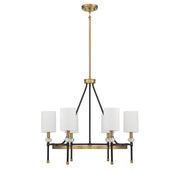 Savoy House 1-1893-6-143 Six Light Chandelier, Matte Black w/Warm Brass (2)