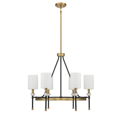 Savoy House 1-1893-6-143 Six Light Chandelier, Matte Black w/Warm Brass (2)