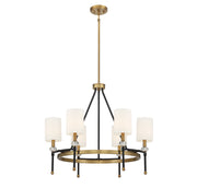 Savoy House 1-1893-6-143 Six Light Chandelier, Matte Black w/Warm Brass (3)