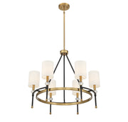 Savoy House 1-1893-6-143 Six Light Chandelier, Matte Black w/Warm Brass (4)