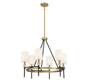 Savoy House 1-1893-6-143 Six Light Chandelier, Matte Black w/Warm Brass (5)