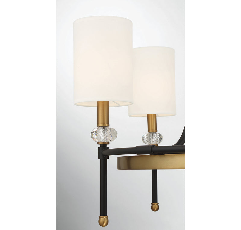 Savoy House 1-1893-6-143 Six Light Chandelier, Matte Black w/Warm Brass (6)