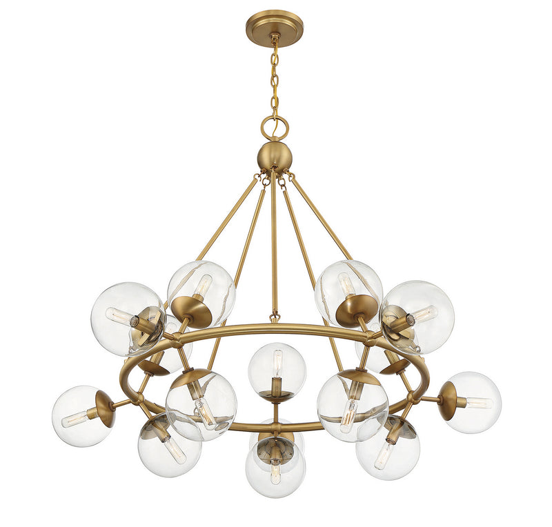 Savoy House 1-1932-15-322 15 Light Chandelier, Warm Brass (4)
