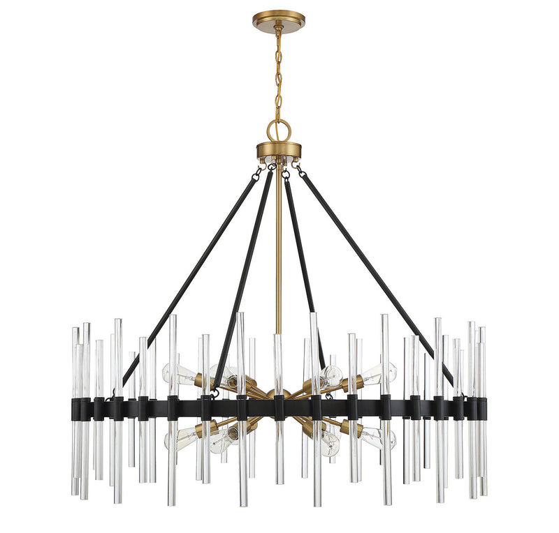 Savoy House 1-1934-12-143 12 Light Chandelier, Matte Black w/Warm Brass (2)