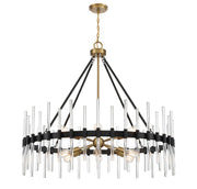 Savoy House 1-1934-12-143 12 Light Chandelier, Matte Black w/Warm Brass (5)