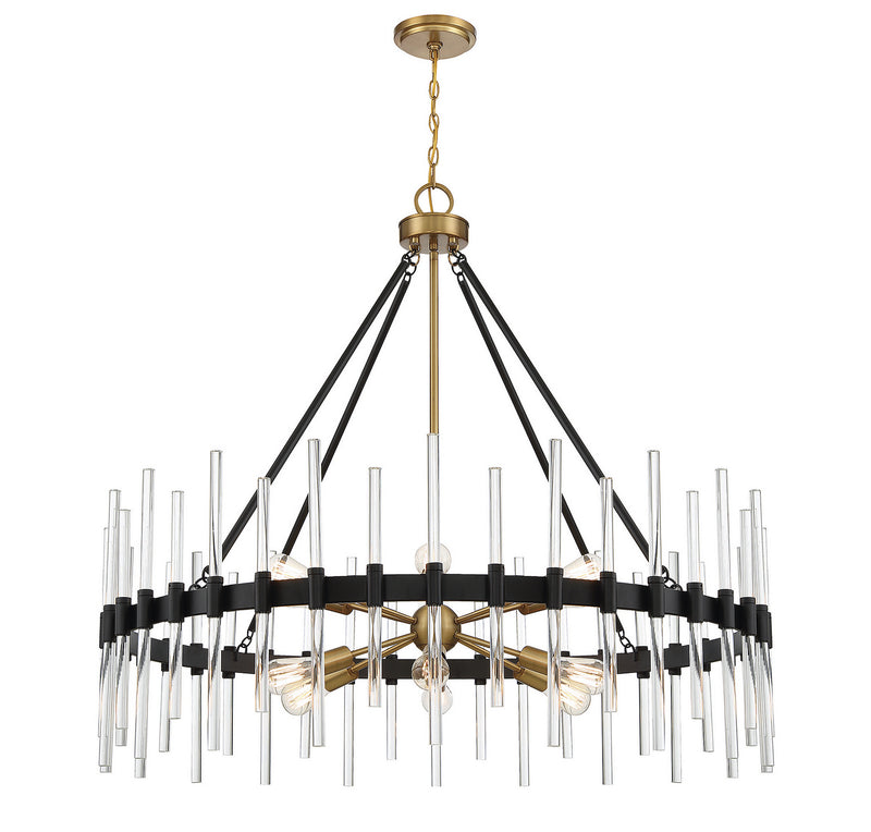 Savoy House 1-1934-12-143 12 Light Chandelier, Matte Black w/Warm Brass (5)