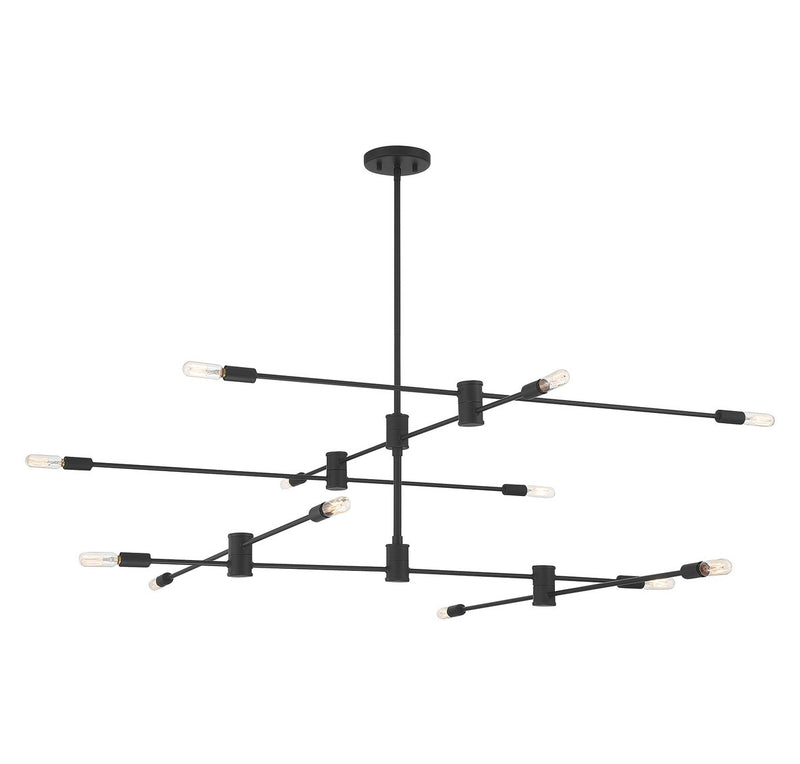 Savoy House 1-7001-12-89 12 Light Chandelier, Matte Black (3)