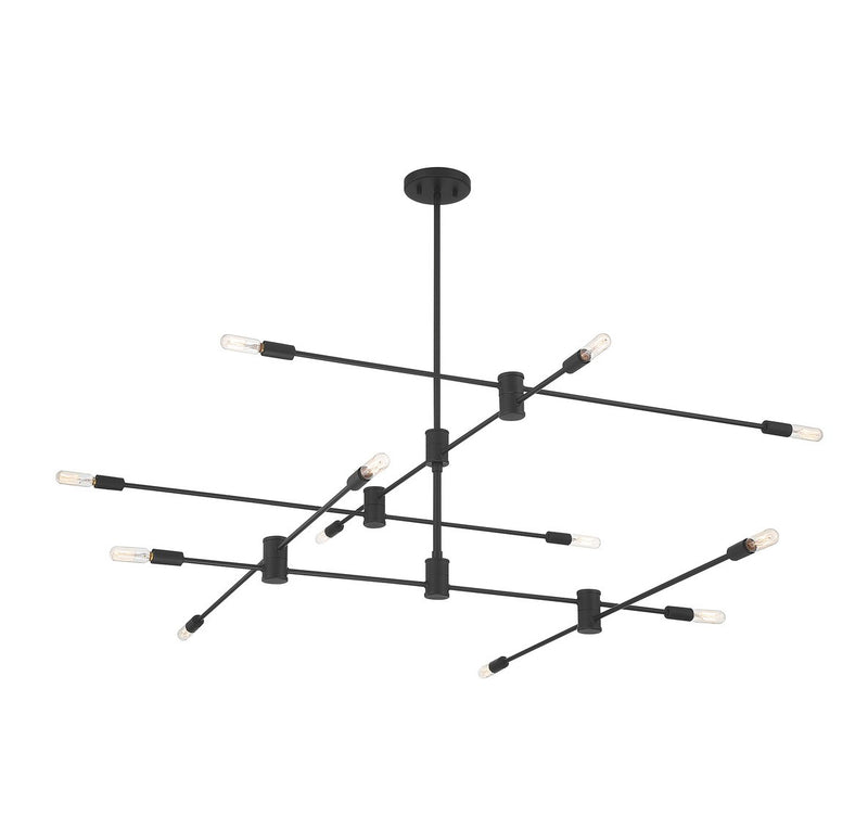 Savoy House 1-7001-12-89 12 Light Chandelier, Matte Black (4)