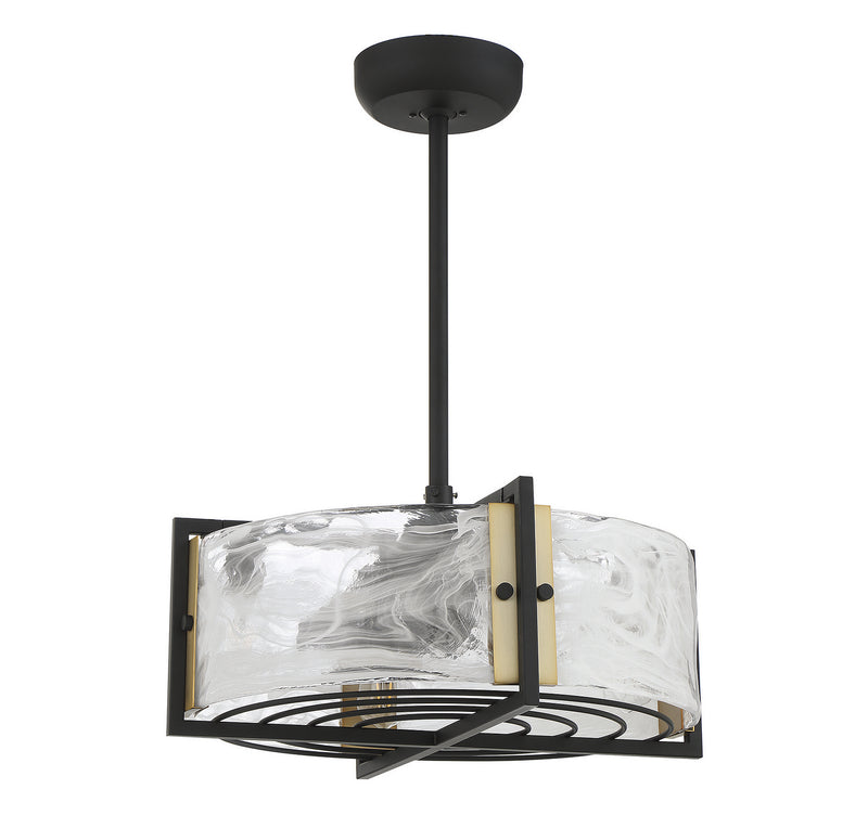 Savoy House 24-FD-1698-143 LED Fan D'Lier, Matte Black w/Warm Brass (2)