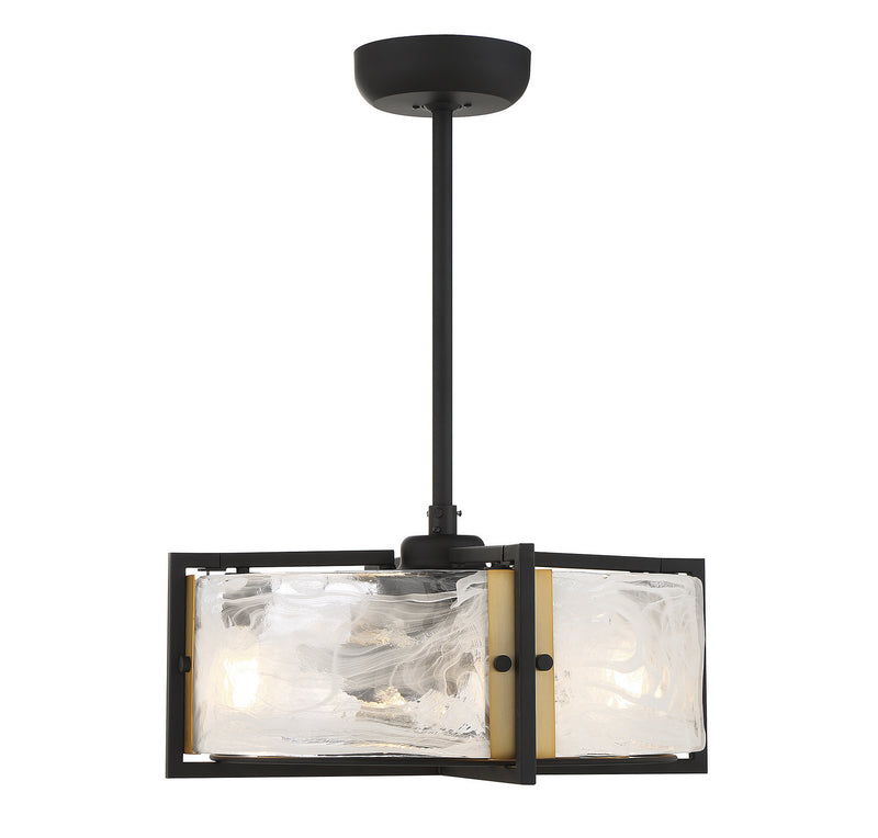 Savoy House 24-FD-1698-143 LED Fan D'Lier, Matte Black w/Warm Brass (3)