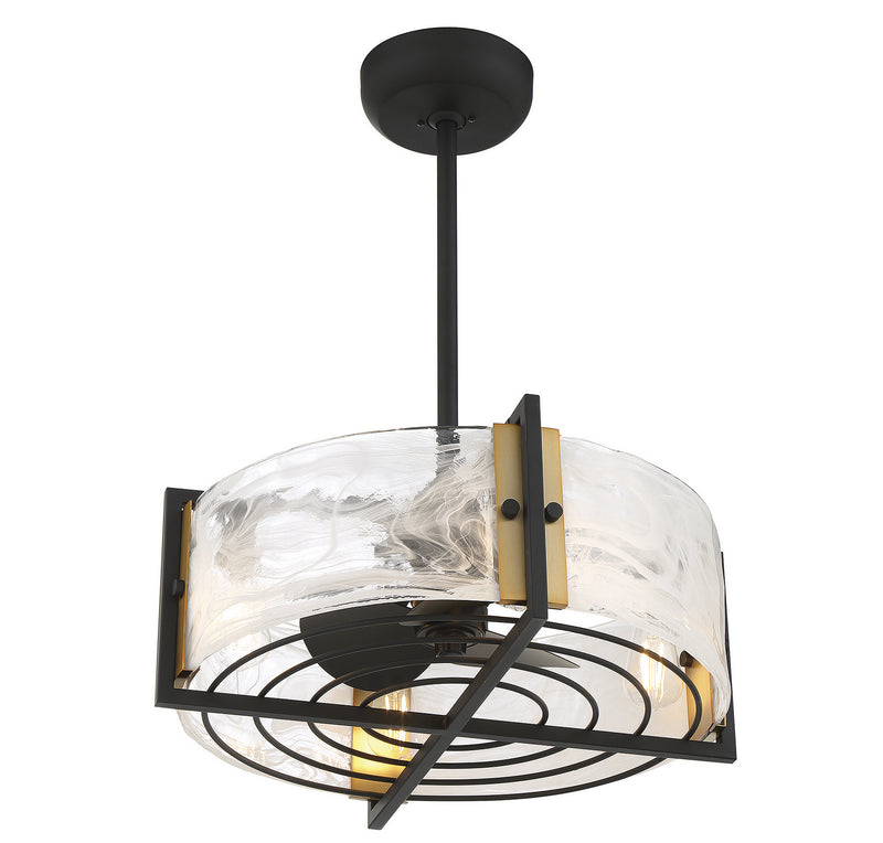 Savoy House 24-FD-1698-143 LED Fan D'Lier, Matte Black w/Warm Brass (4)