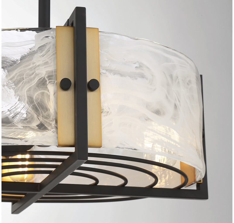 Savoy House 24-FD-1698-143 LED Fan D'Lier, Matte Black w/Warm Brass (6)