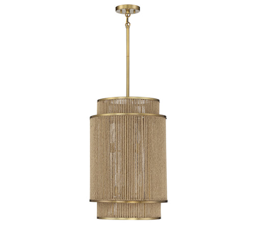 Savoy House 3-1773-6-320 Six Light Pendant, Warm Brass/Rope (2)