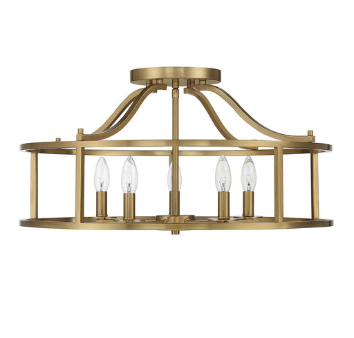 Savoy House 6-1679-5-322 Five Light Semi Flush Mount, Warm Brass (2)