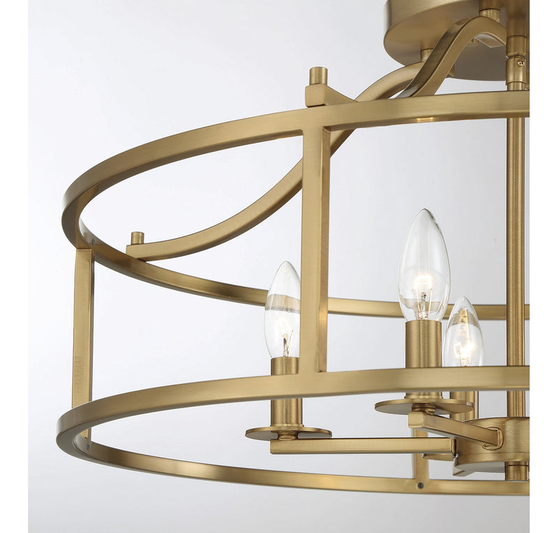Savoy House 6-1679-5-322 Five Light Semi Flush Mount, Warm Brass (6)