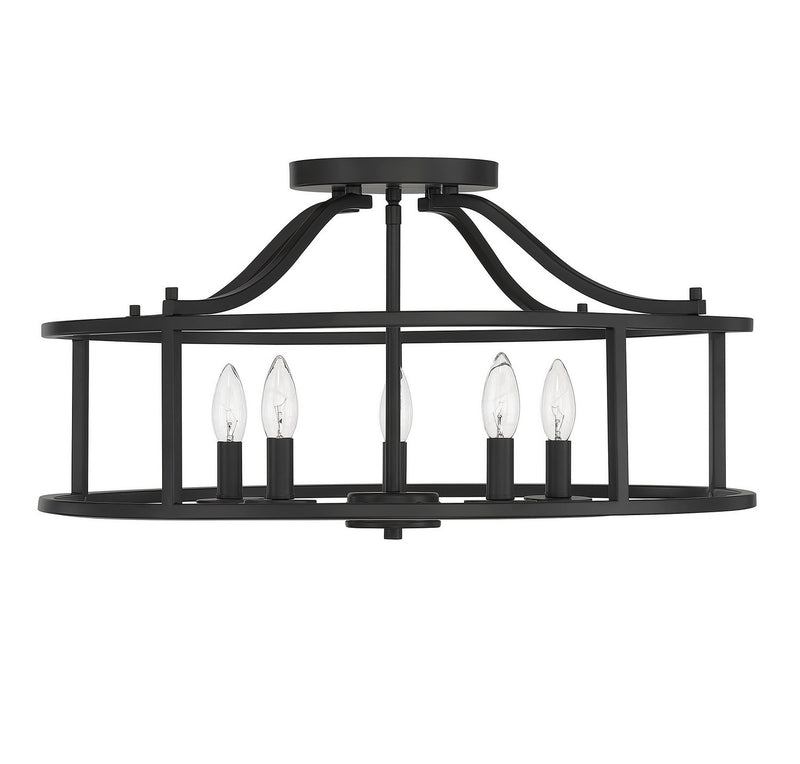 Savoy House 6-1679-5-89 Five Light Semi Flush Mount, Matte Black (2)