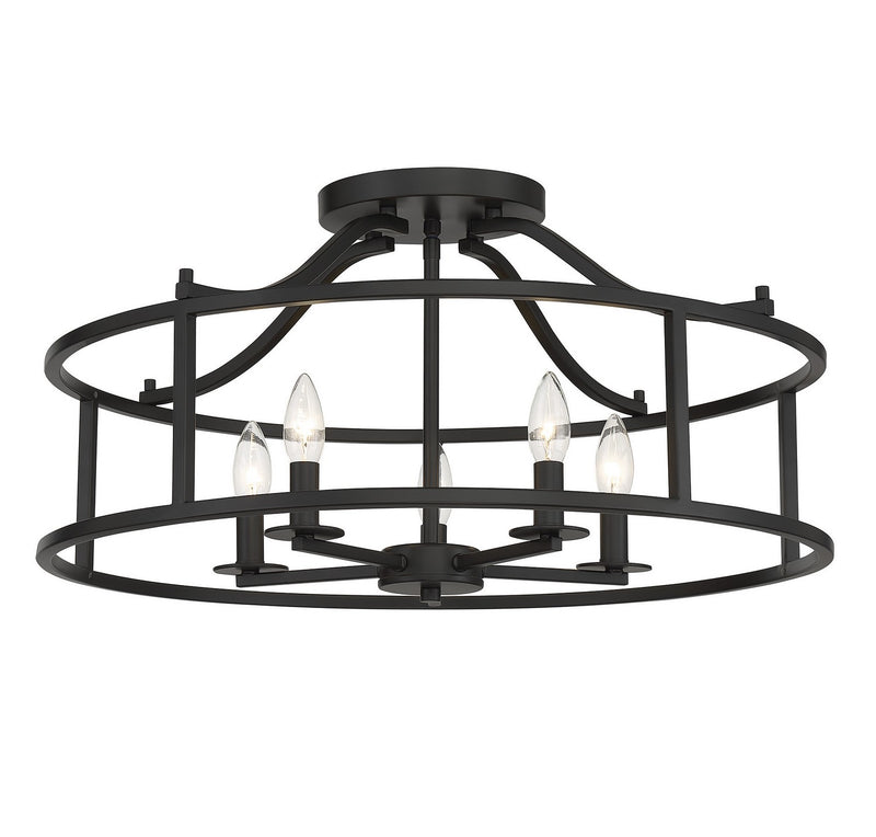 Savoy House 6-1679-5-89 Five Light Semi Flush Mount, Matte Black (3)