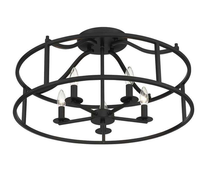 Savoy House 6-1679-5-89 Five Light Semi Flush Mount, Matte Black (4)