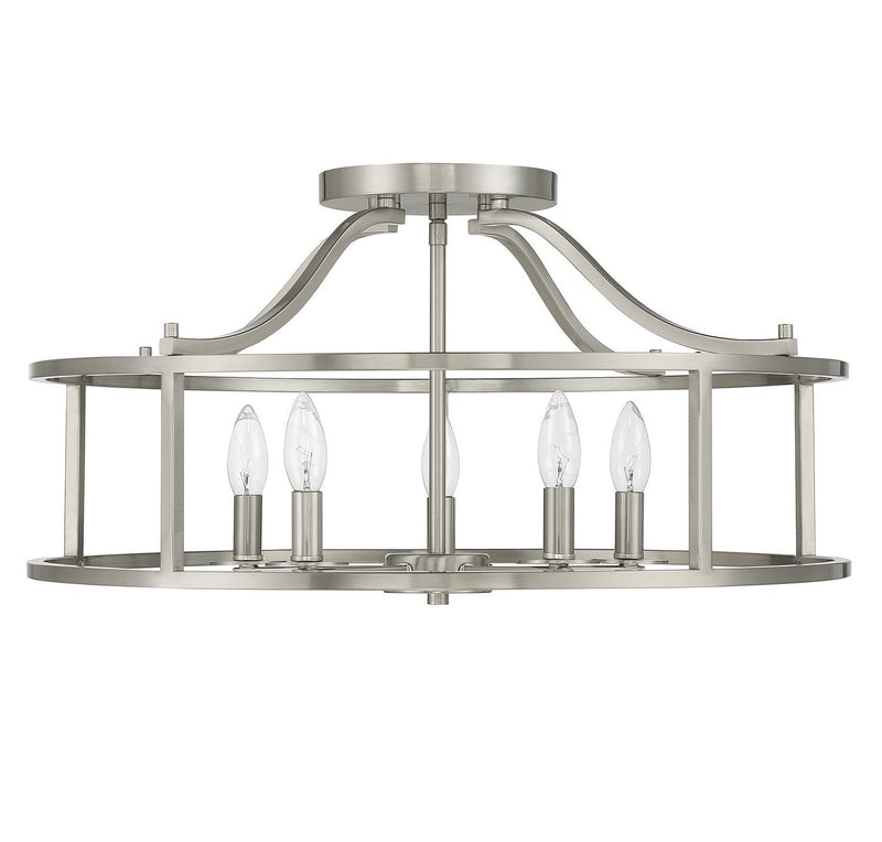 Savoy House 6-1679-5-SN Five Light Semi Flush Mount, Satin Nickel (2)