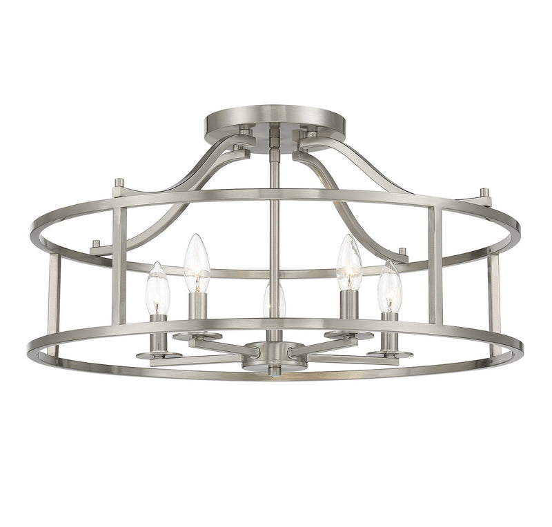 Savoy House 6-1679-5-SN Five Light Semi Flush Mount, Satin Nickel (3)