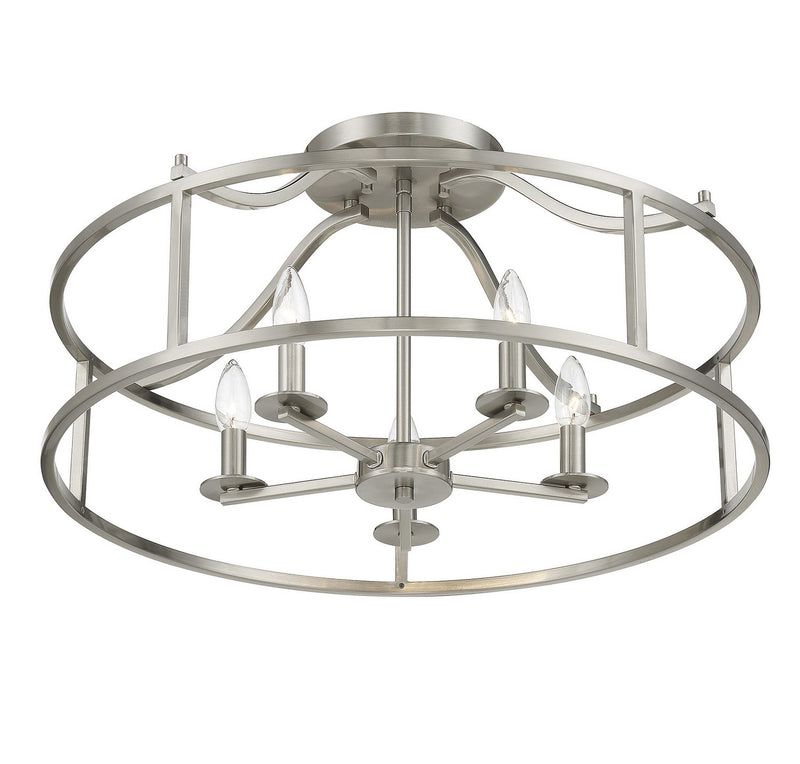 Savoy House 6-1679-5-SN Five Light Semi Flush Mount, Satin Nickel (4)