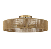Savoy House 6-1682-5-320 Five Light Semi Flush Mount, Warm Brass/Rope (2)