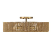 Savoy House 6-1682-5-320 Five Light Semi Flush Mount, Warm Brass/Rope (3)
