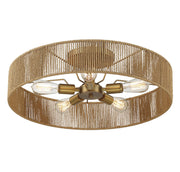 Savoy House 6-1682-5-320 Five Light Semi Flush Mount, Warm Brass/Rope (4)